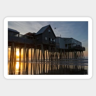 Sunrise on Old Orchard Beach Maine at the Pier Sticker